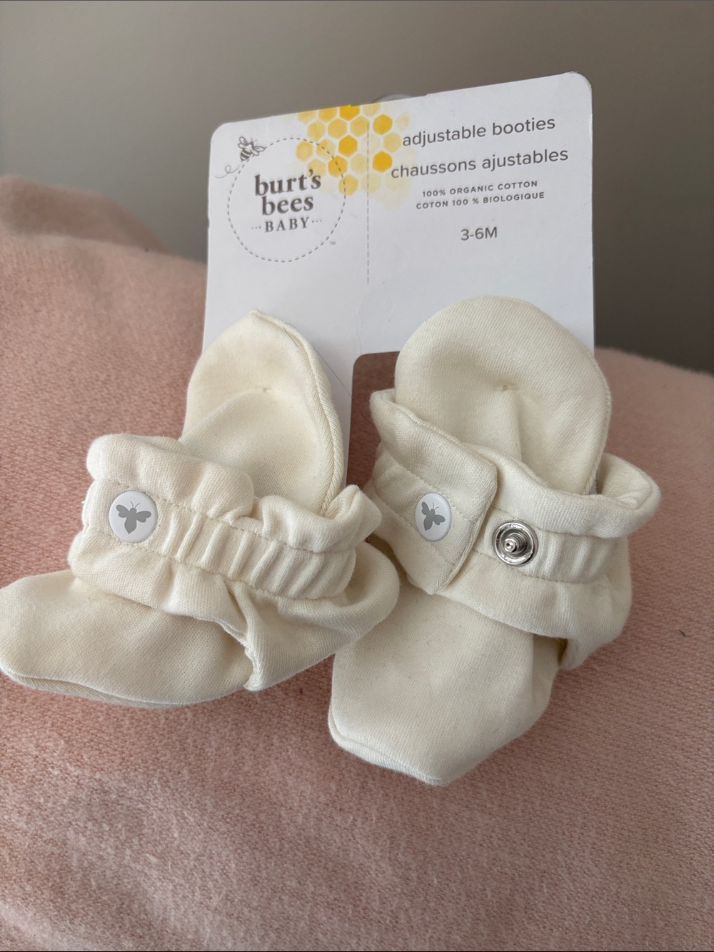 Burt's Bees Baby Cream Organic Adjustable Booties 3-6mo